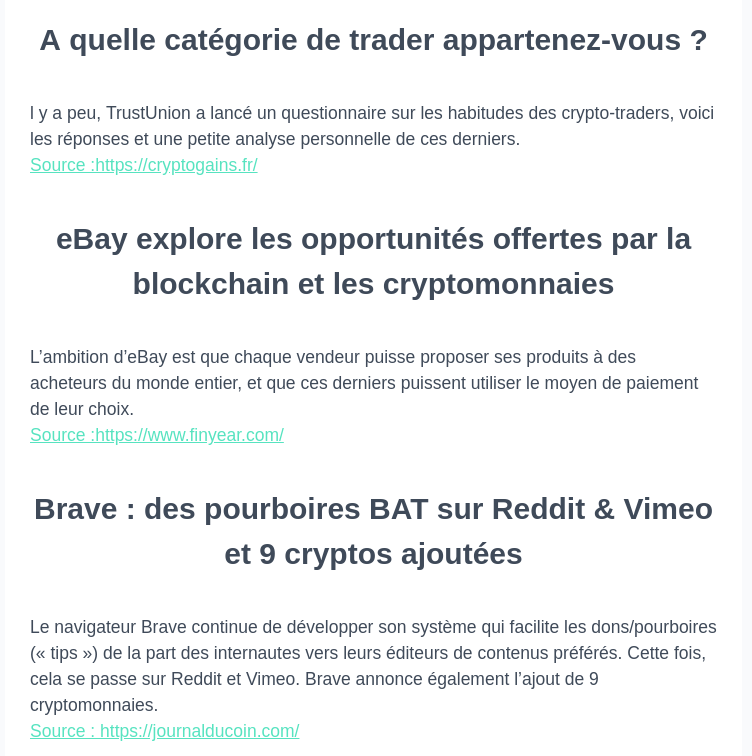 exemple newsletter crypto